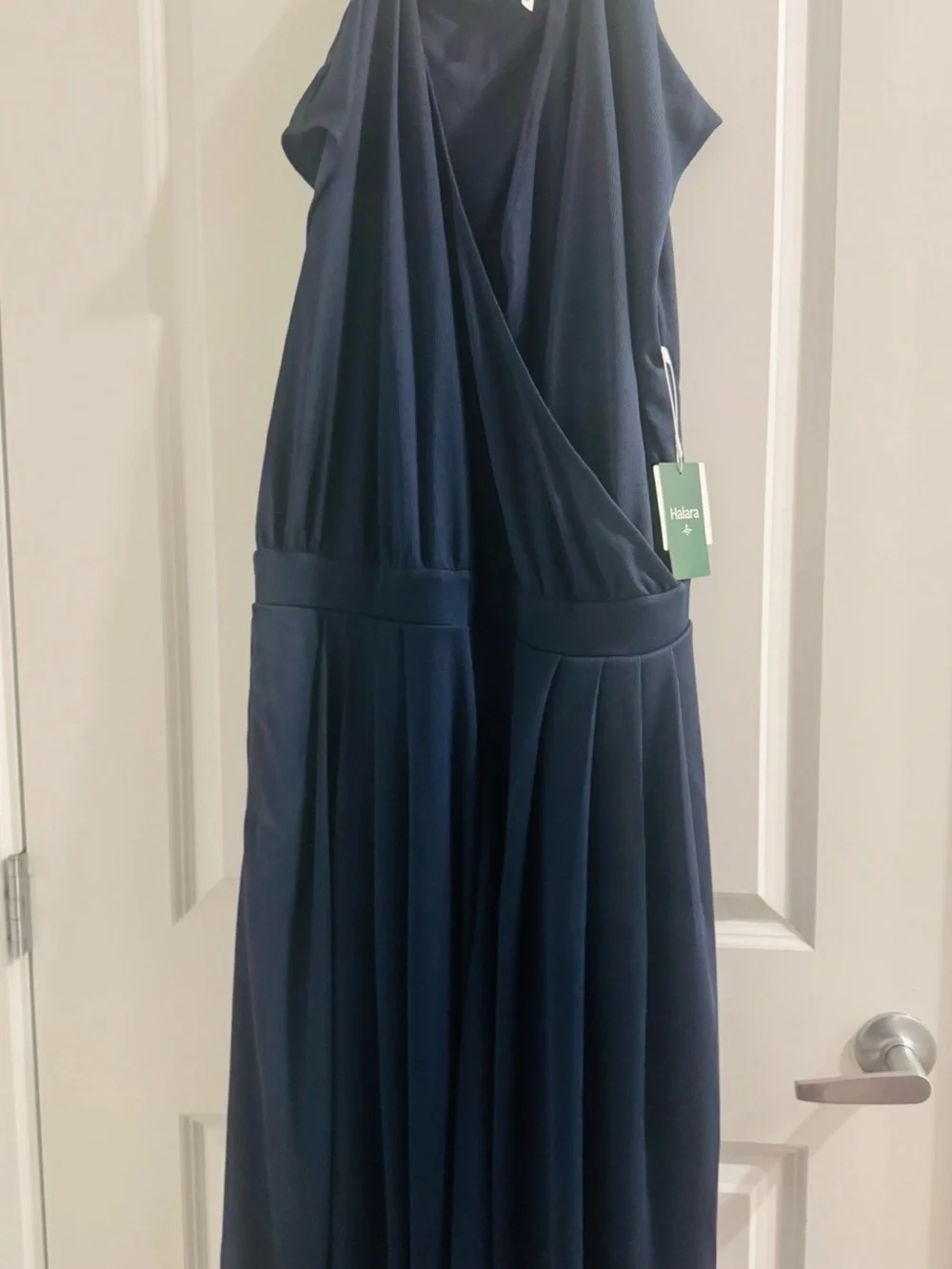 HALARA Navy Wrap-Style Wide-Leg Jumpsuit NEW WITH TAG - Picture 2 of 8
